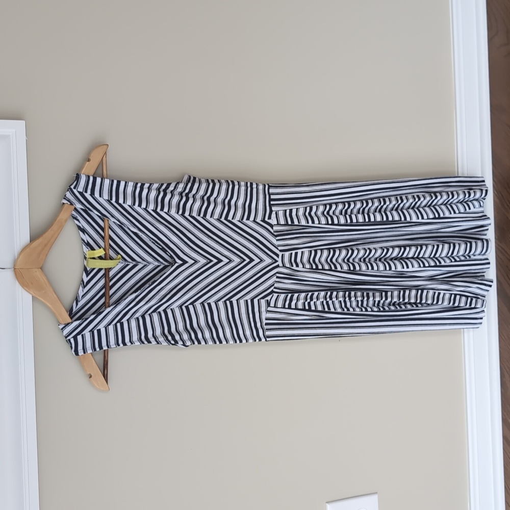 Green Dragon Black and White Striped dress